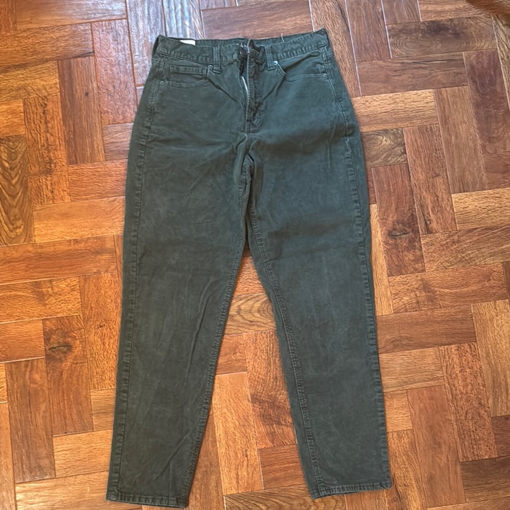 American Eagle Green Corduroy Mom Jeans